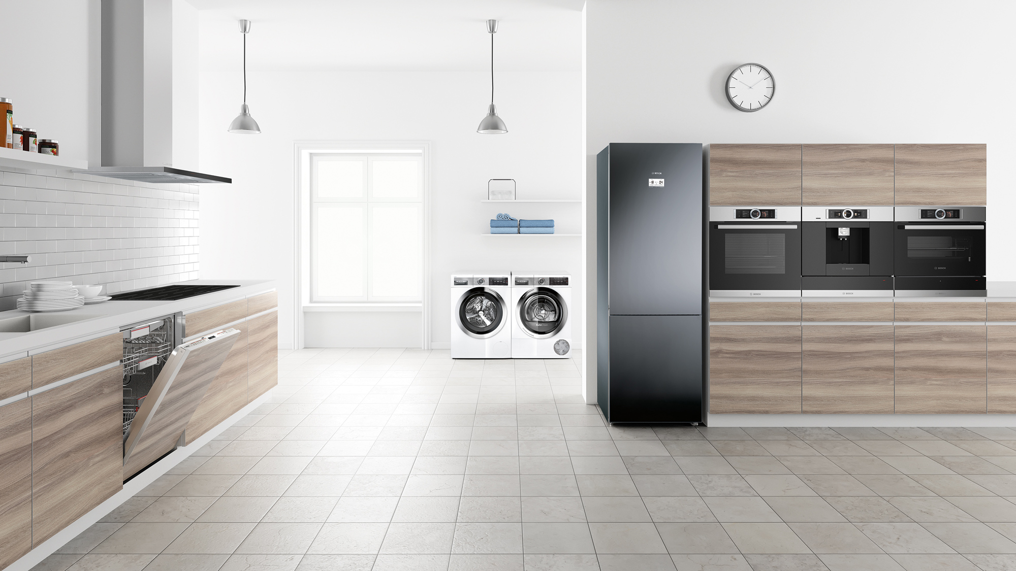 Retoque de varios electrodomésticos Bosch en un ambiente de cocina