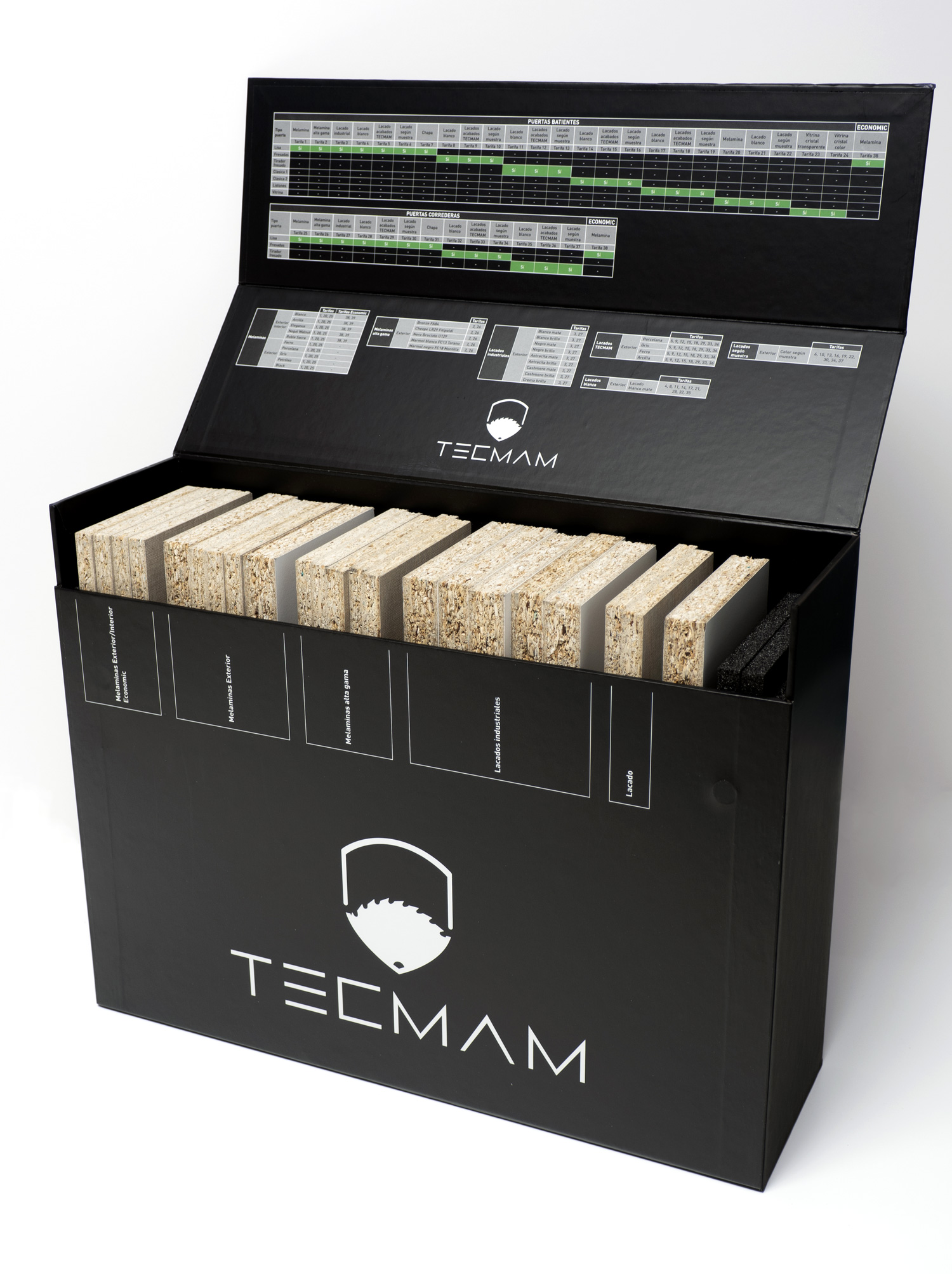 Diseño de interior packaging de caja muestrario Tecmam