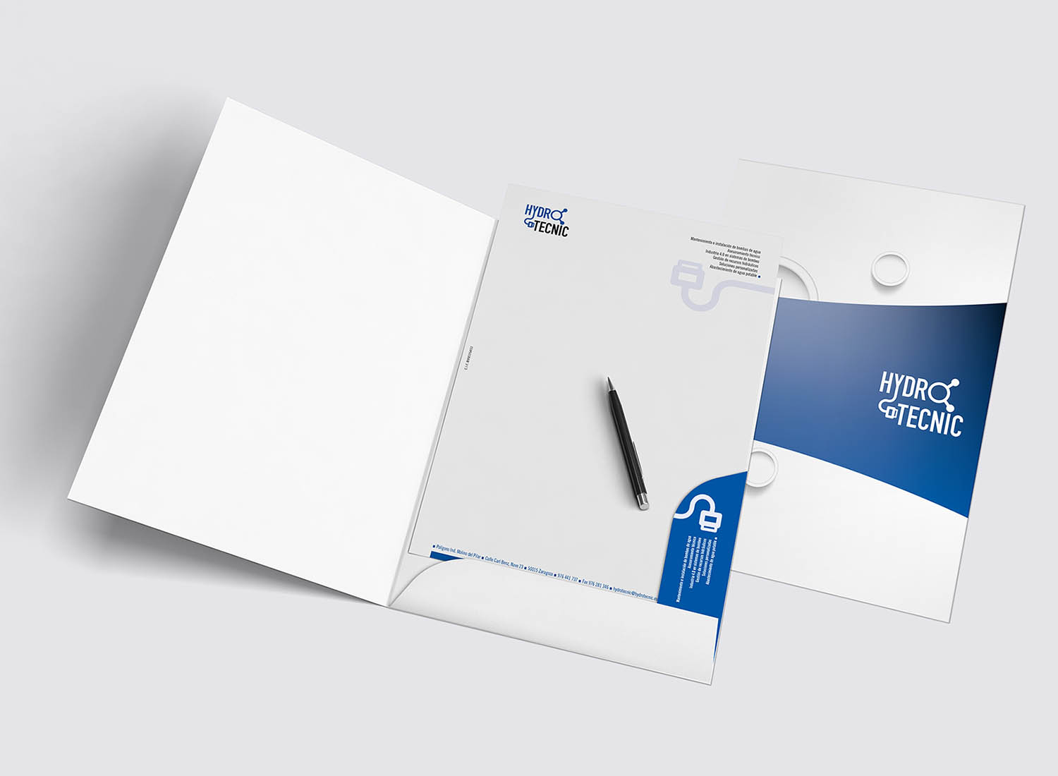 Carpeta corporativa abierta de Hydrotecnic
