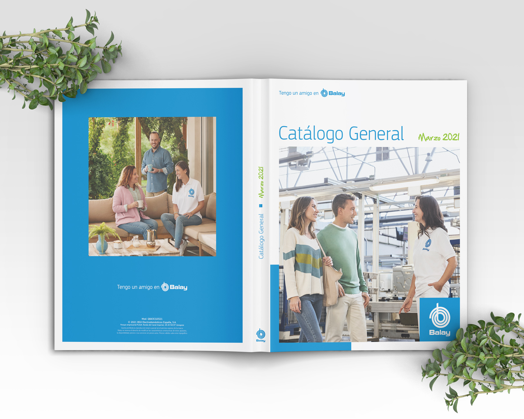 Portada y contraportada del catálogo general de Balay Marzo 2021
