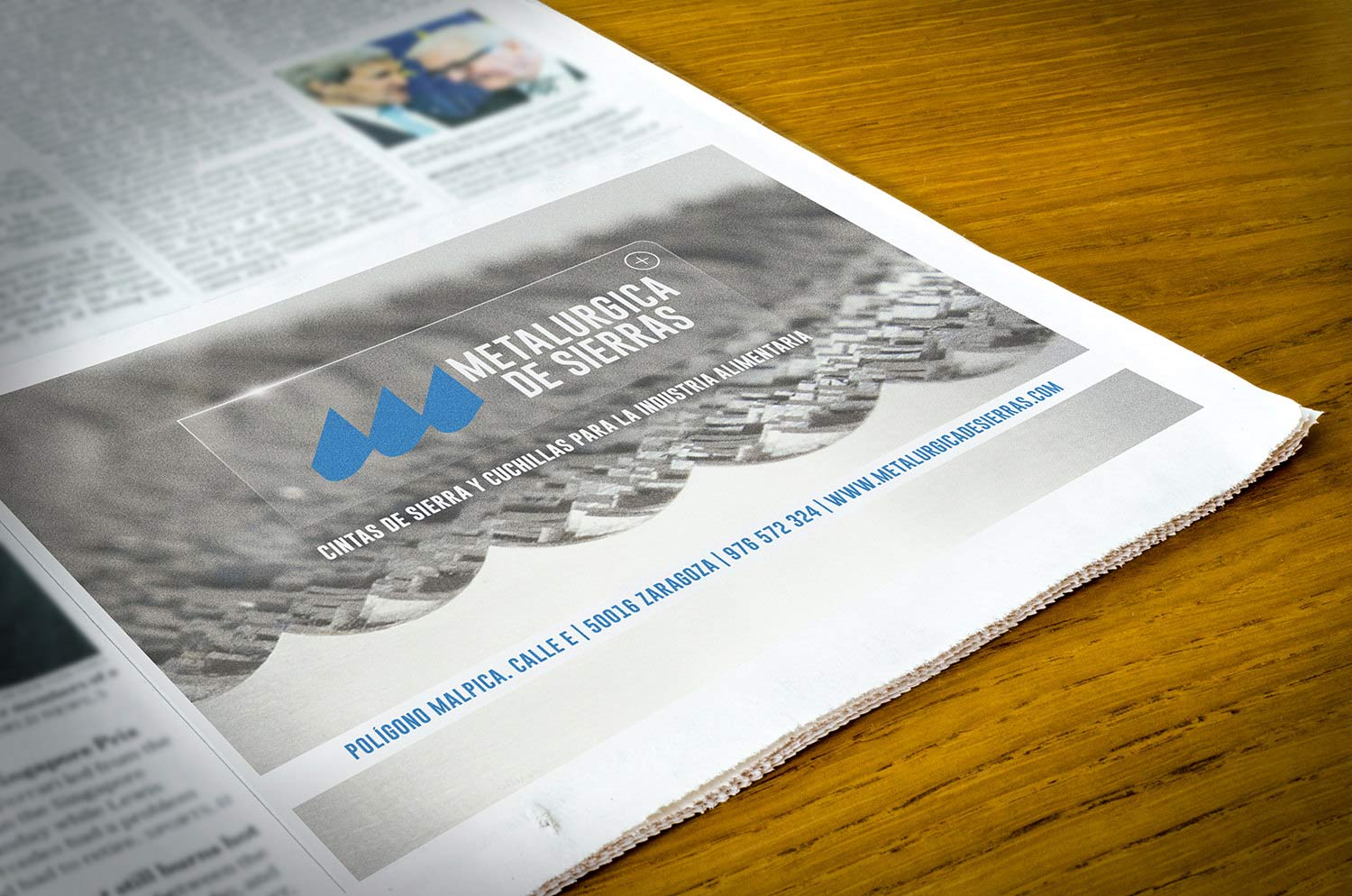 Diseño publicitario de un original de prensa para la empresa Metalúrgica de Sierras