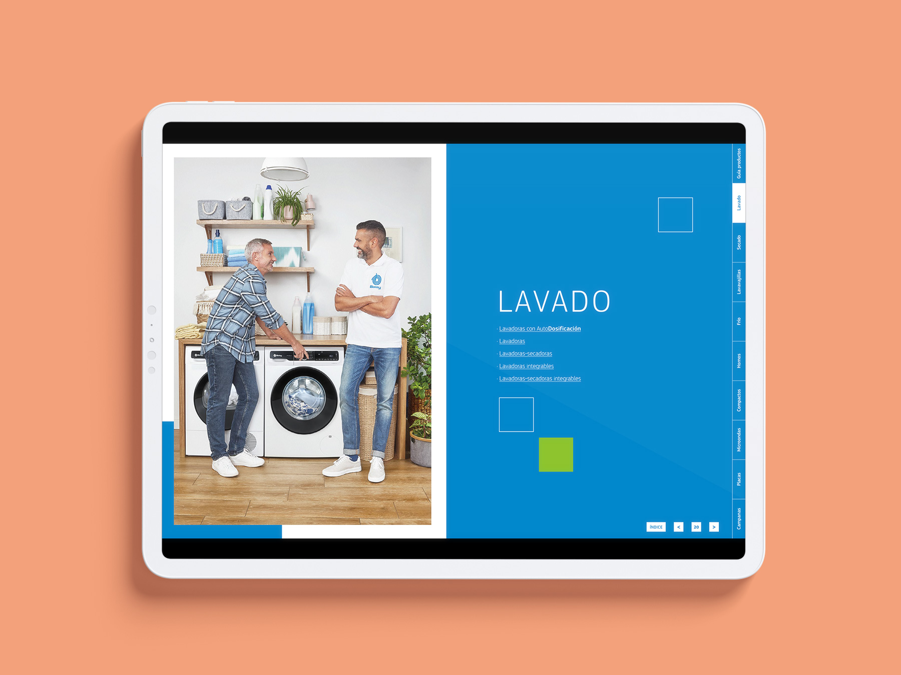 Portadillas de la gama de lavado del catálogo digital Balay septiembre 2022